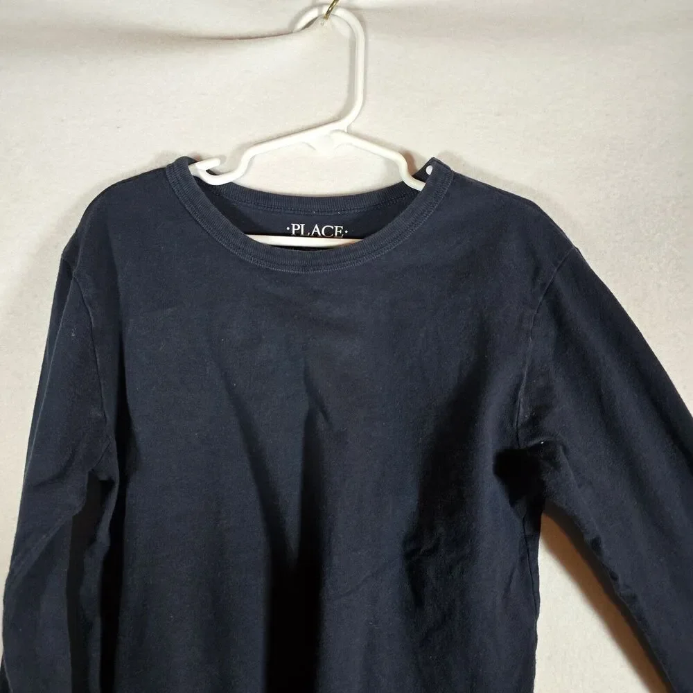 Girls small 7/8 Tee shirt, long sleeves, Dark blue, by The Children's place